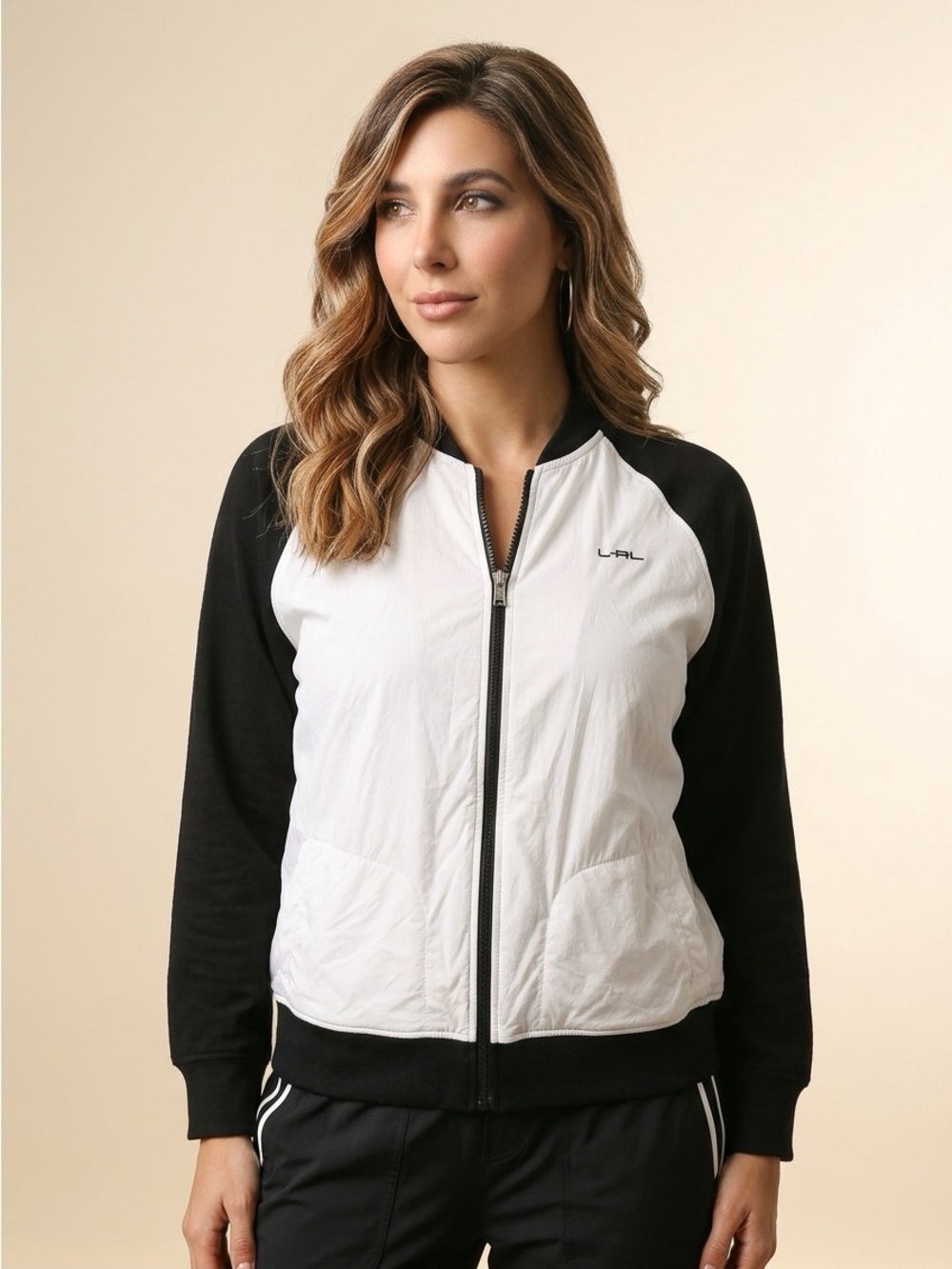 Ralph Lauren White and Black Bomber Jacket